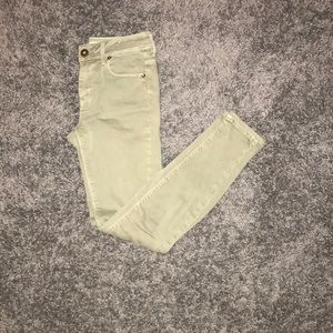 High rise army green jeans